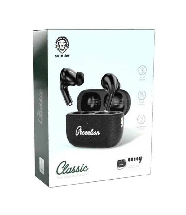 هندزفری بلوتوثی 5.3کنترل لمسی گرین لاین مدل Green Lion Classic True Wireless Earbuds GNCLSSTWSBK