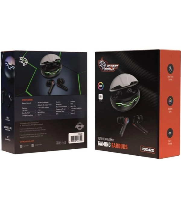 هندزفری بلوتوثی 5.4 گیمینگ پرودو نویزکنسلینگ ENC نور RGB مدل Porodo PDX420 Wireless Headphone
