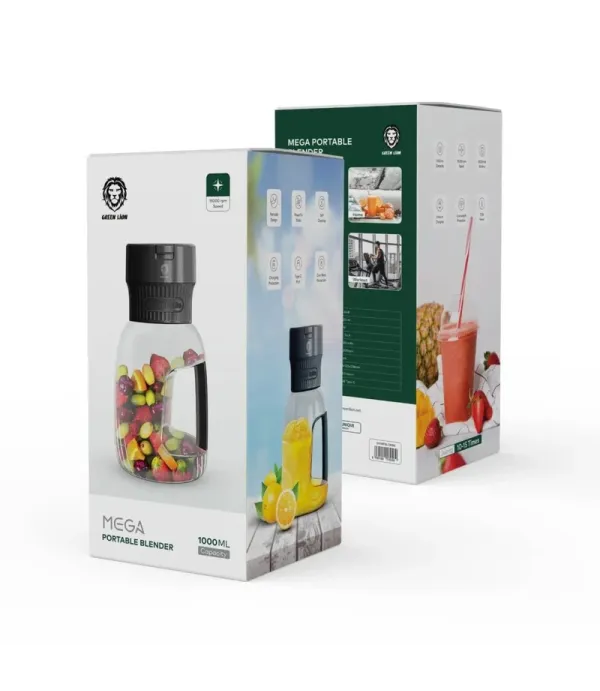 شیکر 70 وات گنجایش 1 لیتر گرین لاین مدل Green Lion Mega Portable Blender GNMPBLDRBK