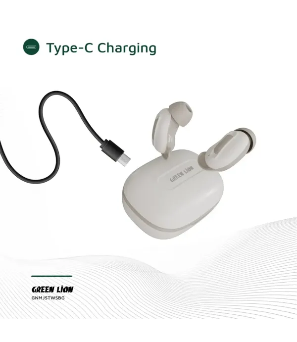 هندزفری بلوتوثی 5.4 قابلیت نویز کنسلینگ ANC دستیار صوتی گرین لاین مدل Green Lion Majestic True Wireless Earbuds TWS GNMJSTWSBG