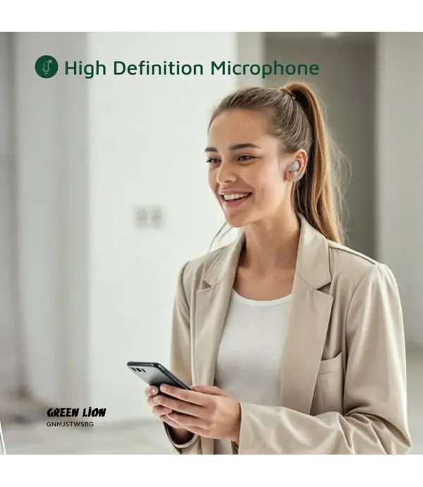هندزفری بلوتوثی 5.4 قابلیت نویز کنسلینگ ANC دستیار صوتی گرین لاین مدل Green Lion Majestic True Wireless Earbuds TWS GNMJSTWSBG