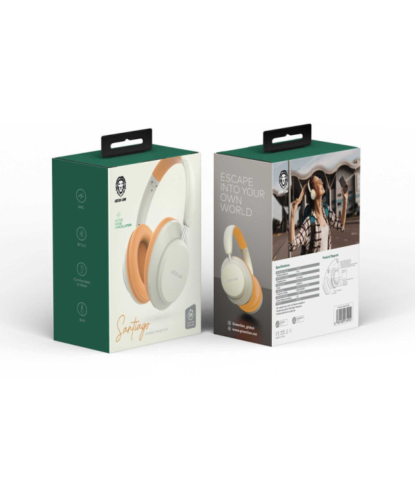 هدفون بلوتوثی و سیمی استریو گرین لاین مدل Green Lion Santiago Wireless Headphone GNSNTGANCHP
