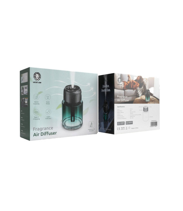 خوشبو کننده هوا مناسب خودرو، منزل و محل کار 160 میلی لیتر با مخزن یدکی گرین لاین مدل Green Lion Fragrance Air Diffuser 160mL GNFRAIRDIFRGN