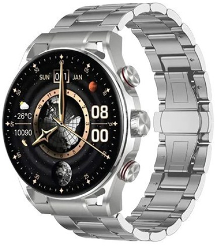 ساعت هوشمند صفحه دایره ضد آب و گرد و خاک بند استیل ضد زنگ گرین لاین مدل Green Lion Chrono Pro Smart Watch GNCRNPSWSL