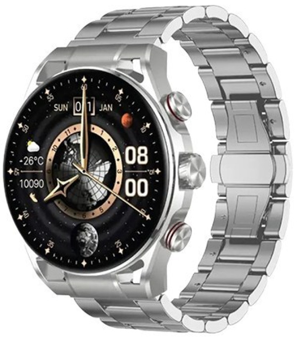 ساعت هوشمند صفحه دایره ضد آب و گرد و خاک بند استیل ضد زنگ گرین لاین مدل Green Lion Chrono Pro Smart Watch GNCRNPSWSL