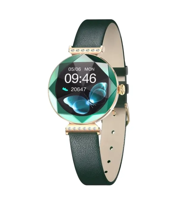ساعت هوشمند صفحه دایره ضد آب و گرد و خاک گرین لاین مدل Green Lion Swarovski Smart Watch GNSWAROSWR