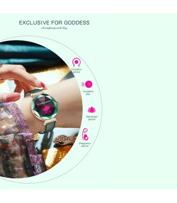 ساعت هوشمند صفحه دایره ضد آب و گرد و خاک گرین لاین مدل Green Lion Swarovski Smart Watch GNSWAROSWR