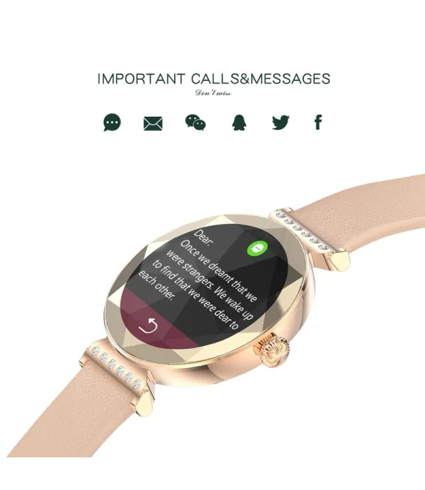 ساعت هوشمند صفحه دایره ضد آب و گرد و خاک گرین لاین مدل Green Lion Swarovski Smart Watch GNSWAROSWR