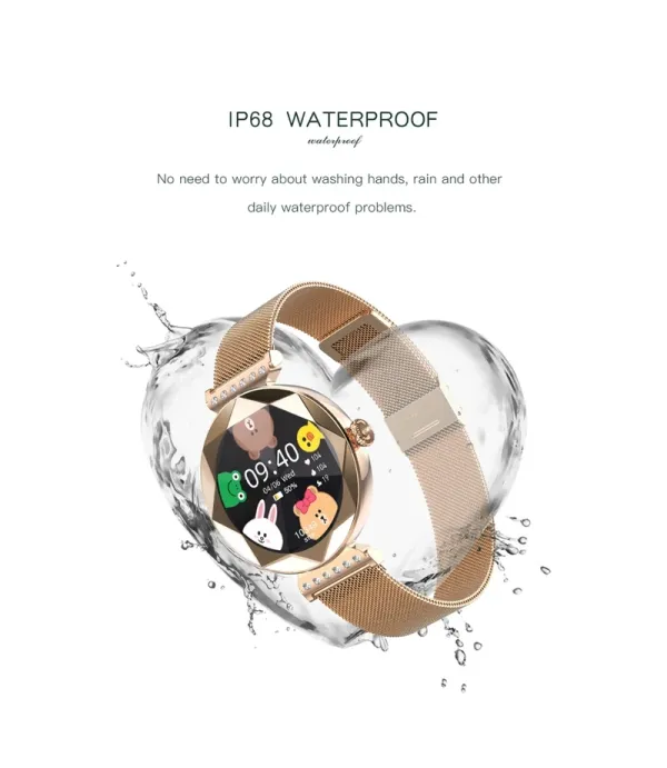 ساعت هوشمند صفحه دایره ضد آب و گرد و خاک گرین لاین مدل Green Lion Swarovski Smart Watch GNSWAROSWR