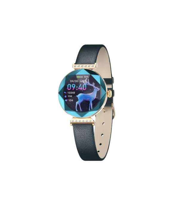 ساعت هوشمند صفحه دایره ضد آب و گرد و خاک گرین لاین مدل Green Lion Swarovski Smart Watch GNSWAROSWR