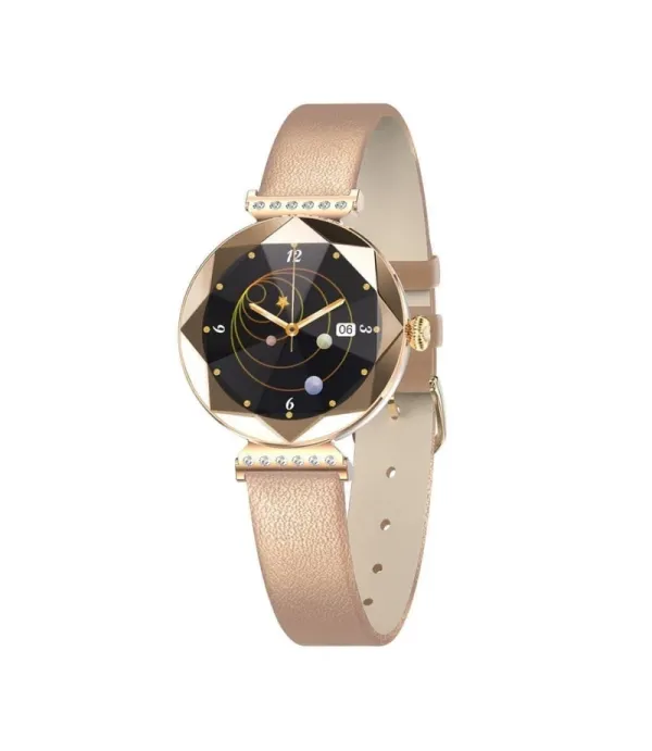 ساعت هوشمند صفحه دایره ضد آب و گرد و خاک گرین لاین مدل Green Lion Swarovski Smart Watch GNSWAROSWR
