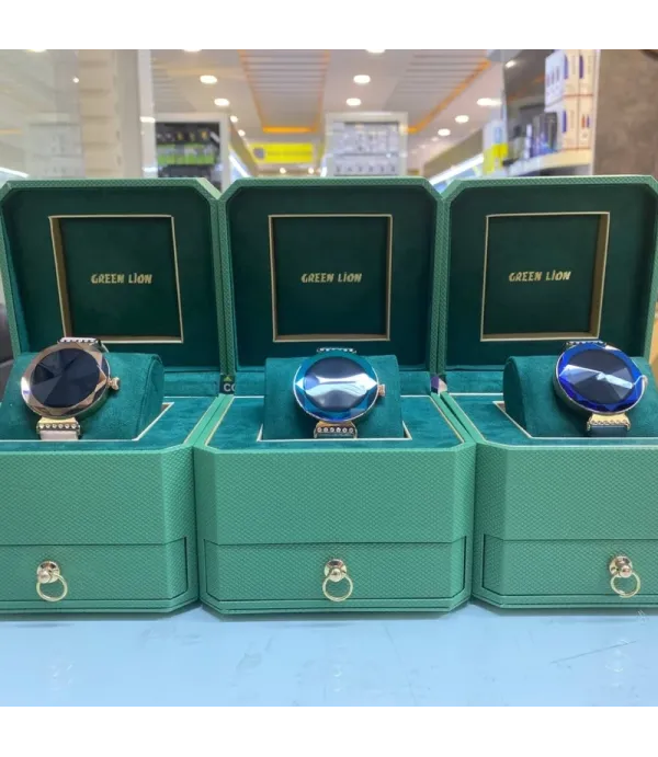 ساعت هوشمند صفحه دایره ضد آب و گرد و خاک گرین لاین مدل Green Lion Swarovski Smart Watch GNSWAROSWR