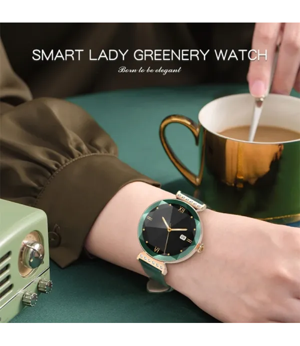ساعت هوشمند صفحه دایره ضد آب و گرد و خاک گرین لاین مدل Green Lion Swarovski Smart Watch GNSWAROSWR