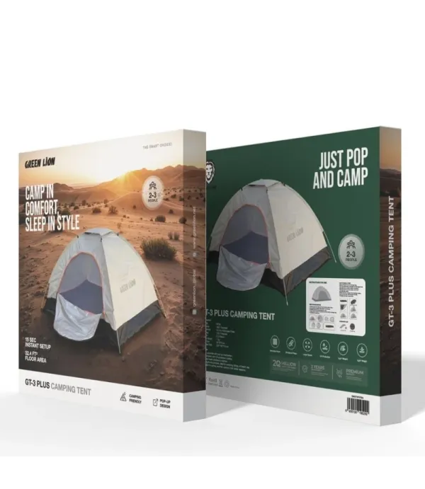 چادر مسافرتی ۳ نفر گرین لاین مدل Green Lion GT3-PLUS Camping Tent