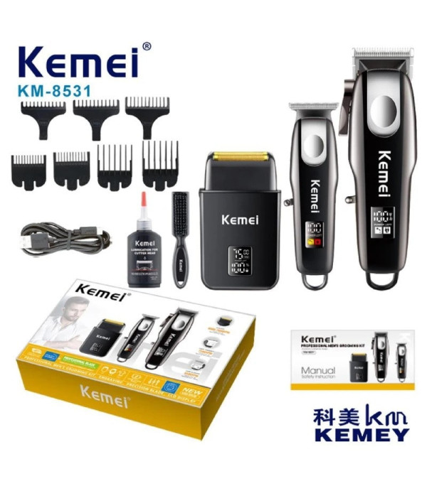 ماشین اصلاح موی سر و صورت و بدن شارژی کیمی مدل KEMEI km-8531