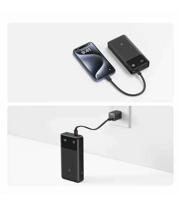 پاوربانک انکر ظرفیت 20000 میلی آمپر ساعت با توان 30 وات به همراه کابل USB-C مدل Anker A1384 20000mAh PowerBank Wih USB Type-C Cable