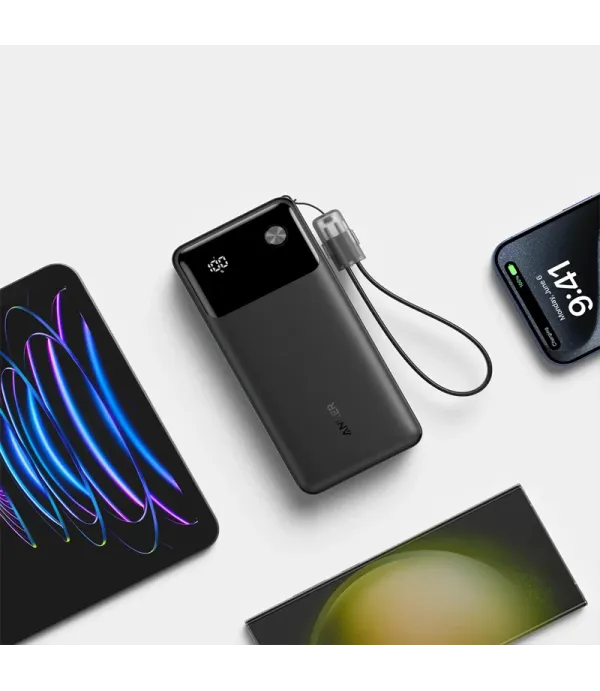 پاوربانک انکر ظرفیت 20000 میلی آمپر ساعت با توان 30 وات به همراه کابل USB-C مدل Anker A1384 20000mAh PowerBank Wih USB Type-C Cable