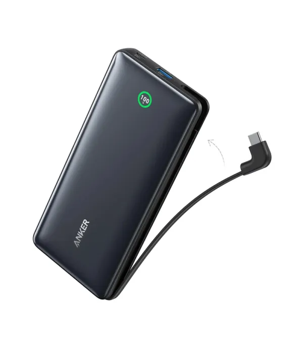 پاوربانک انکر ظرفیت 20000 میلی آمپر ساعت با توان 30 وات به همراه کابل USB-C مدل Anker Power Bank 20000mAh 30W Portable Charger with USB-C Cable A1387