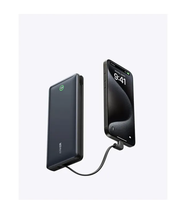 پاوربانک انکر ظرفیت 20000 میلی آمپر ساعت با توان 30 وات به همراه کابل USB-C مدل Anker Power Bank 20000mAh 30W Portable Charger with USB-C Cable A1387