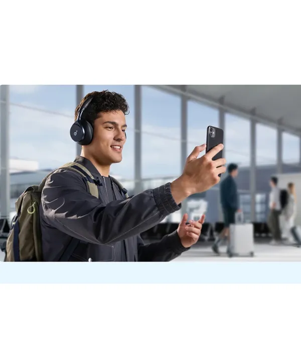 هدفون و هدست بی‌سیم با نویز کنسلینگ فعال (ANC)، درگاه شارژ USB Type-C، مقاوم در برابر رطوبت و عرق انکر مدل Anker Soundcore Space One A3035
