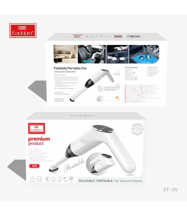 جارو شارژی خودرو ارلدام مدل Earldom ET-V5 Mini wireless car vacuum cleaner Portable