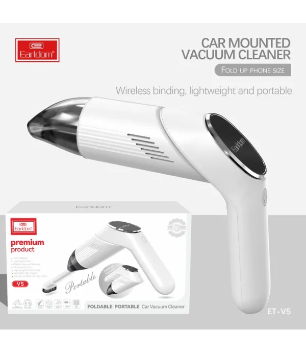 جارو شارژی خودرو ارلدام مدل Earldom ET-V5 Mini wireless car vacuum cleaner Portable