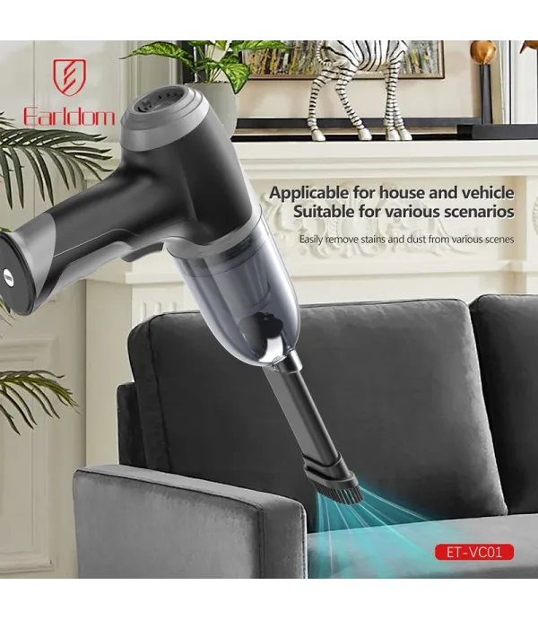 جارو شارژی خودرو ارلدام مدل Earldom VC01 3600mAh Wireless Car Vacuum Cleaner