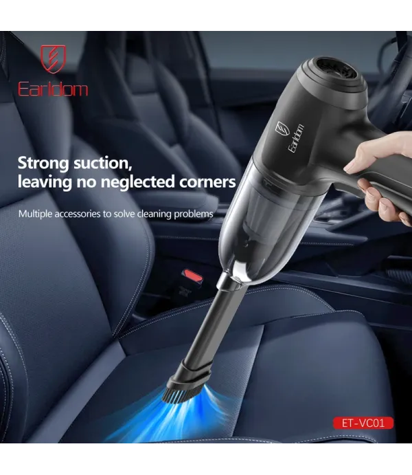 جارو شارژی خودرو ارلدام مدل Earldom VC01 3600mAh Wireless Car Vacuum Cleaner