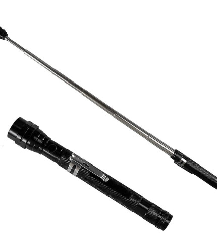 چراغ قوه خرطومی آهن ربایی شارژی LED Telescoping Magnetic Flashlight Pickup Tool Car Repair Outdoor Camping Home Use Cool Gadget
