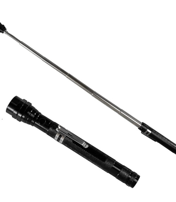 چراغ قوه خرطومی آهن ربایی شارژی LED Telescoping Magnetic Flashlight Pickup Tool Car Repair Outdoor Camping Home Use Cool Gadget