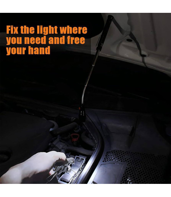 چراغ قوه خرطومی آهن ربایی شارژی LED Telescoping Magnetic Flashlight Pickup Tool Car Repair Outdoor Camping Home Use Cool Gadget