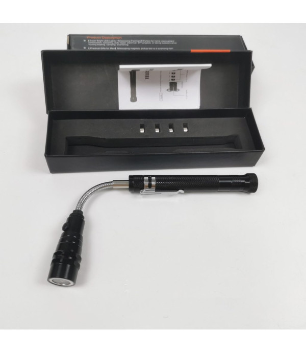 چراغ قوه خرطومی آهن ربایی شارژی LED Telescoping Magnetic Flashlight Pickup Tool Car Repair Outdoor Camping Home Use Cool Gadget
