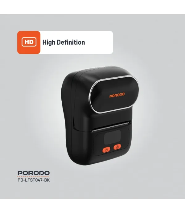 پرینتر لیبل زن حرارتی و قابل حمل پرودو مدل Porodo Lifestyle Super HD Thermal Printer - Black PD-LFST047-BK