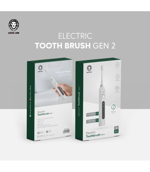 مسواک برقی گرین لاین مدل Green Lion Electric Toothbrush (Gen-2) GNELETB2GWH