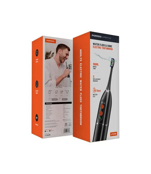 مسواک برقی و واتر جت شست و شو دهنده دهان و دندان پرودو مدل PORODO Water Floss & Sonic Electric Toothbrush LFS139