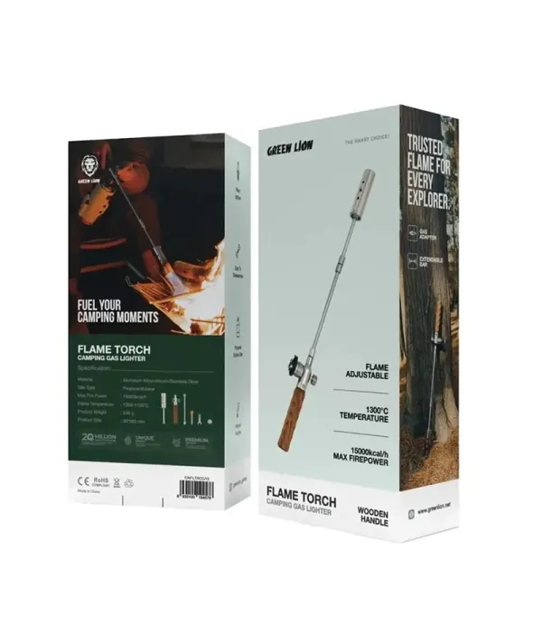 مشعل گازی فندکی کپسولی گرین لاین مدل Green Lion Falme Torch Camping Gas Lighter GNFLTRCGAS مشعل گازی فندکی کپسولی گرین لاین مدل Green Lion Falme Torch Camping Gas Lighter GNFLTRCGAS