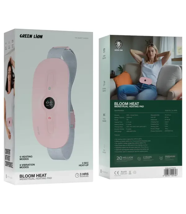 ماساژور برقی شکم کاهش درد قاعدگی تنظیم دما تا 65 درجه گرین لاین مدل Green Lion Bloom Heat Menstrual Heating Pad GNBLMHTPDPK ماساژور برقی شکم کاهش درد قاعدگی تنظیم دما تا 65 درجه گرین لاین مدل Green Lion Bloom Heat Menstrual Heating Pad GNBLMHTPDPK
