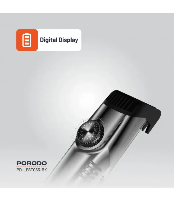 ماشین اصلاح سر و صورت با قابلیت مکش مو قابل شست و شو پرودو مدل Porodo Lifestyle Air Suction Beard & Body Trimmer PD-LFST063-BK