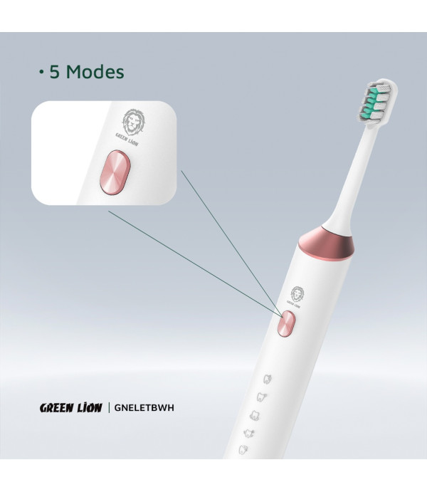 مسواک برقی 5 حالته 4 سری مختلف طراحی باریک گرین لاین مدل Green Lion Electric Toothbrush GNELETB
