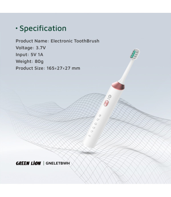 مسواک برقی 5 حالته 4 سری مختلف طراحی باریک گرین لاین مدل Green Lion Electric Toothbrush GNELETB
