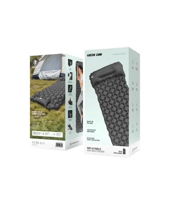 تشک بادی اتوماتیک مسافرتی مخصوص کمپ گرین لاین مدل Green Lion Inflatable Air Mattress Beige GNINFARMTSBK GMT-180
