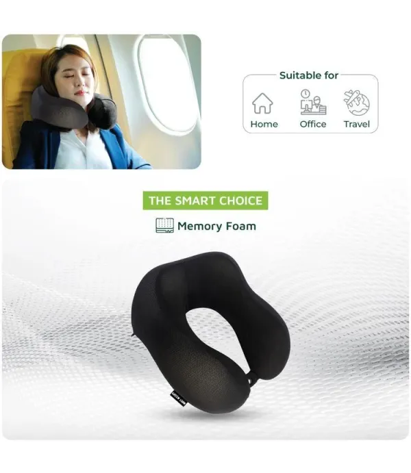 بالش گردنی مموری فوم گرین لاین مدل Green Lion Memory Foam Neck Pillow GNMEFMNECKBK