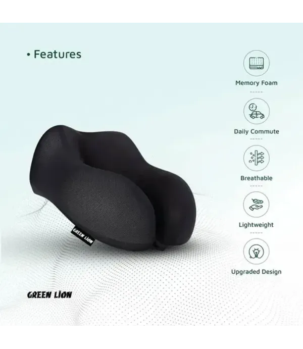 بالش گردنی مموری فوم گرین لاین مدل Green Lion Memory Foam Neck Pillow GNMEFMNECKBK
