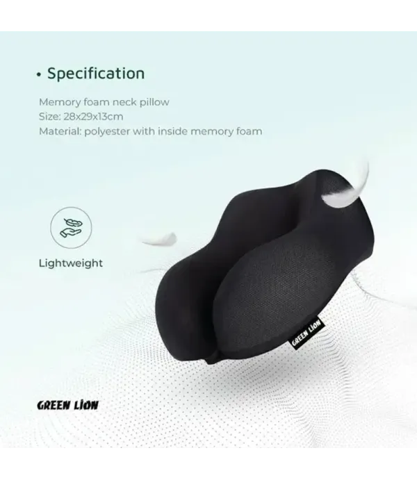 بالش گردنی مموری فوم گرین لاین مدل Green Lion Memory Foam Neck Pillow GNMEFMNECKBK