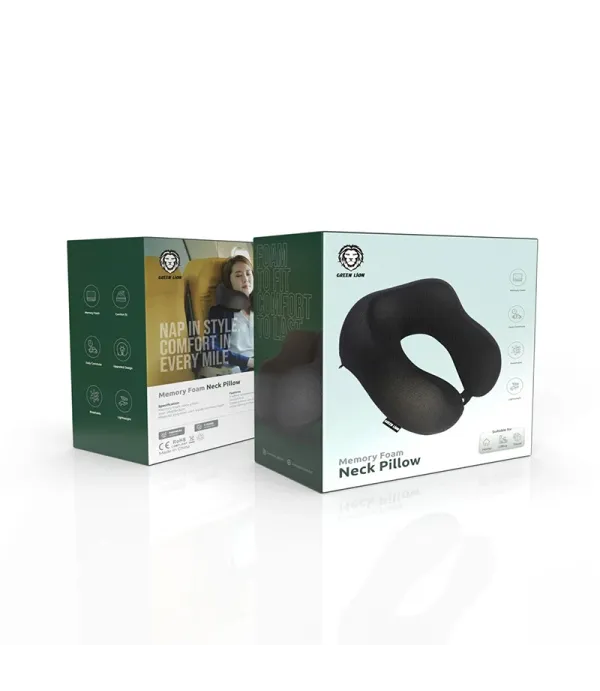 بالش گردنی مموری فوم گرین لاین مدل Green Lion Memory Foam Neck Pillow GNMEFMNECKBK