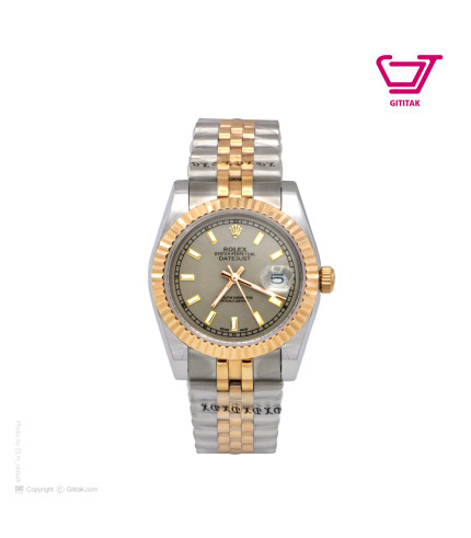 ساعت مردانه رولکس Datejust رزگلد نقره ای بند فلزی rod2