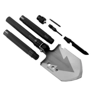 بیل چندکاره گرین‌لاین Multi Shovel | 14 ابزار در 1، فولاد ضدزنگ 420، سبک و مقاوم، مناسب کمپینگ و سفر