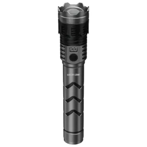 چراغ قوه شارژی گرین لاین مدل Green Lion Hunter Pro Portable Torch Grey | چراغ قوه LED حرفه‌ای 600 متر برد