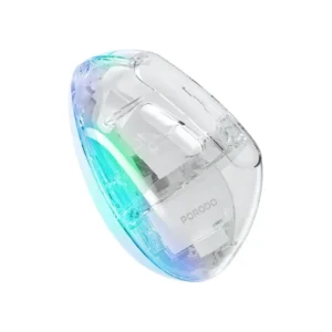 ماوس بی‌سیم عمودی پورودو مدل Porodo Vertical 4800 DPI Wireless Mouse PD-ETK01-TP | ارگونومیک و شفاف