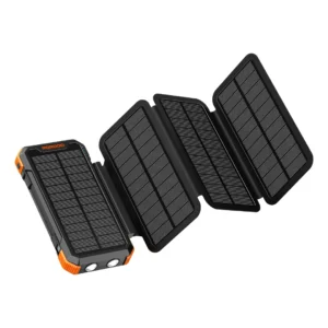 پاوربانک خورشیدی پورودو مدل Porodo 20000mAh 4-Panel Solar Power Bank PDPBFCH070BK | شارژ سریع 20 وات